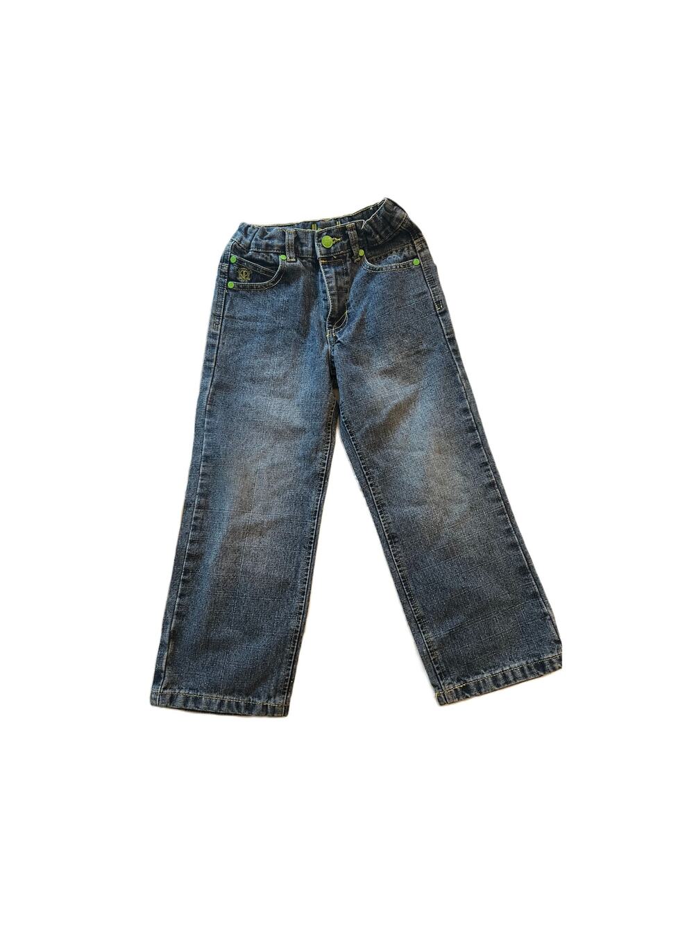 Pelle Pelle Girls Jeans Size 5 Straight Leg Embroidered Adjustable Waist 2
